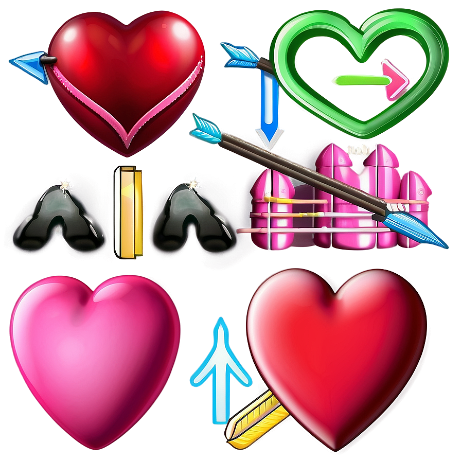 Pink Heart Emoji With Arrow Png Nyq13 PNG Image