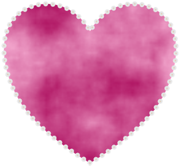 Pink Heart Floral Outline PNG Image