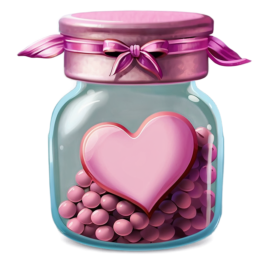 Pink Heart In A Jar Png Wqb41 PNG Image