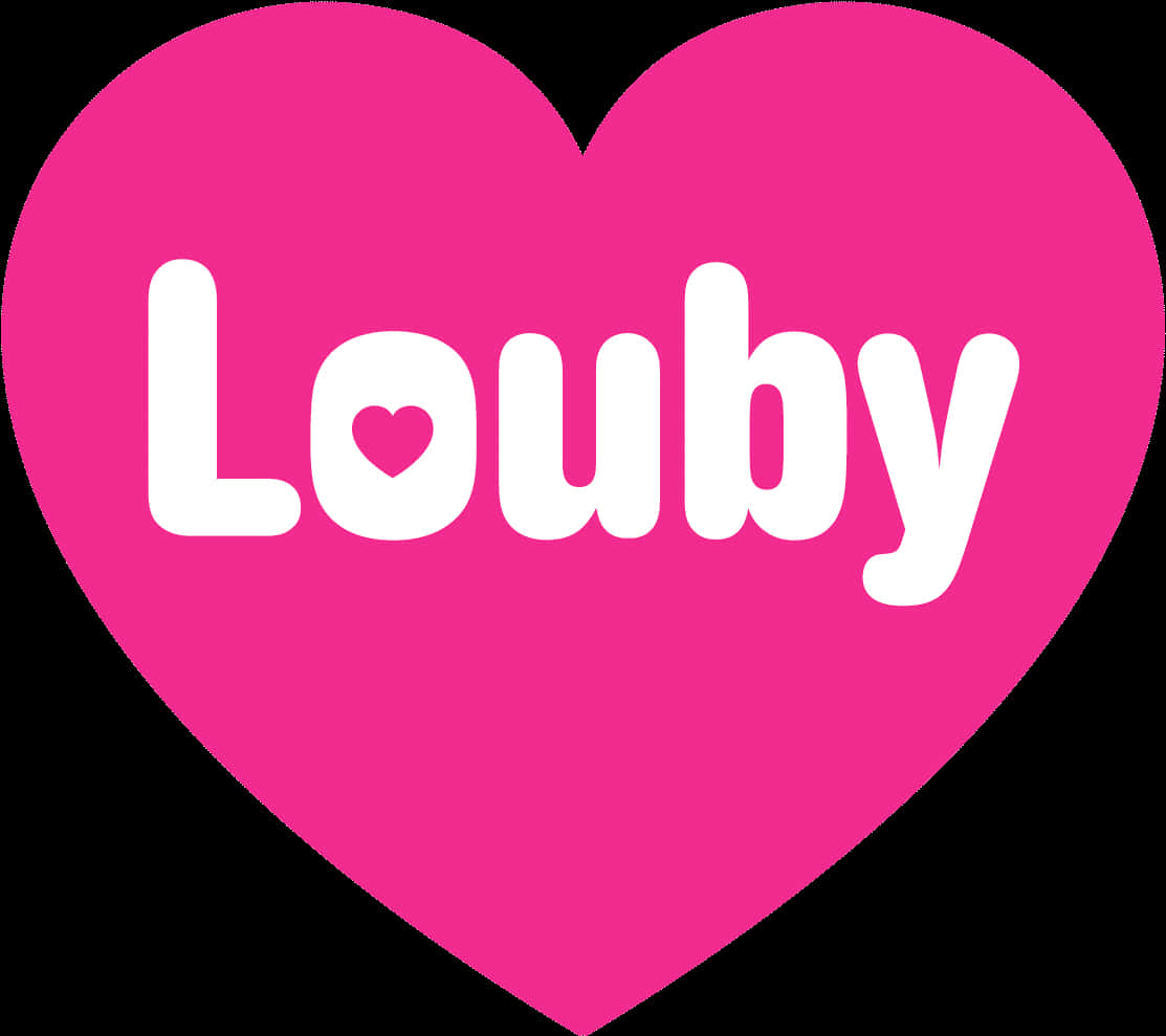 Pink Heart Louby Graphic PNG Image