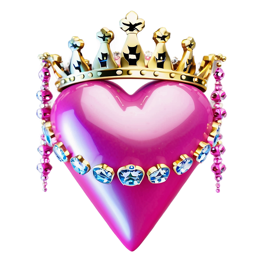 Pink Heart With Crown Png Shg54 PNG Image