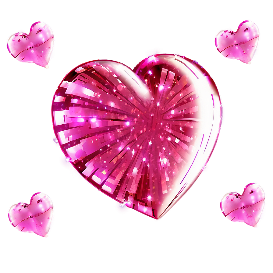 Pink Heart With Sparkles Png Boh PNG Image