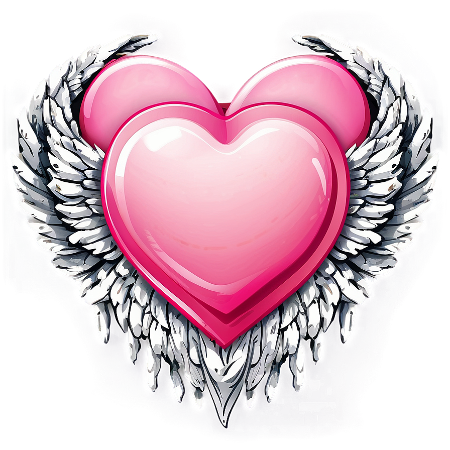 Pink Heart With Wings Png 05232024 PNG Image