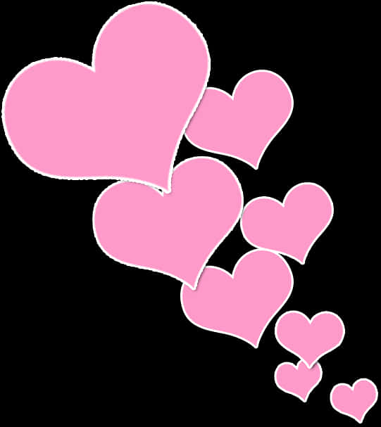 Pink Hearts Clipart PNG Image