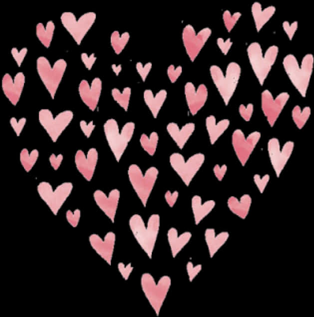 Pink Hearts Collage Tumblr PNG Image