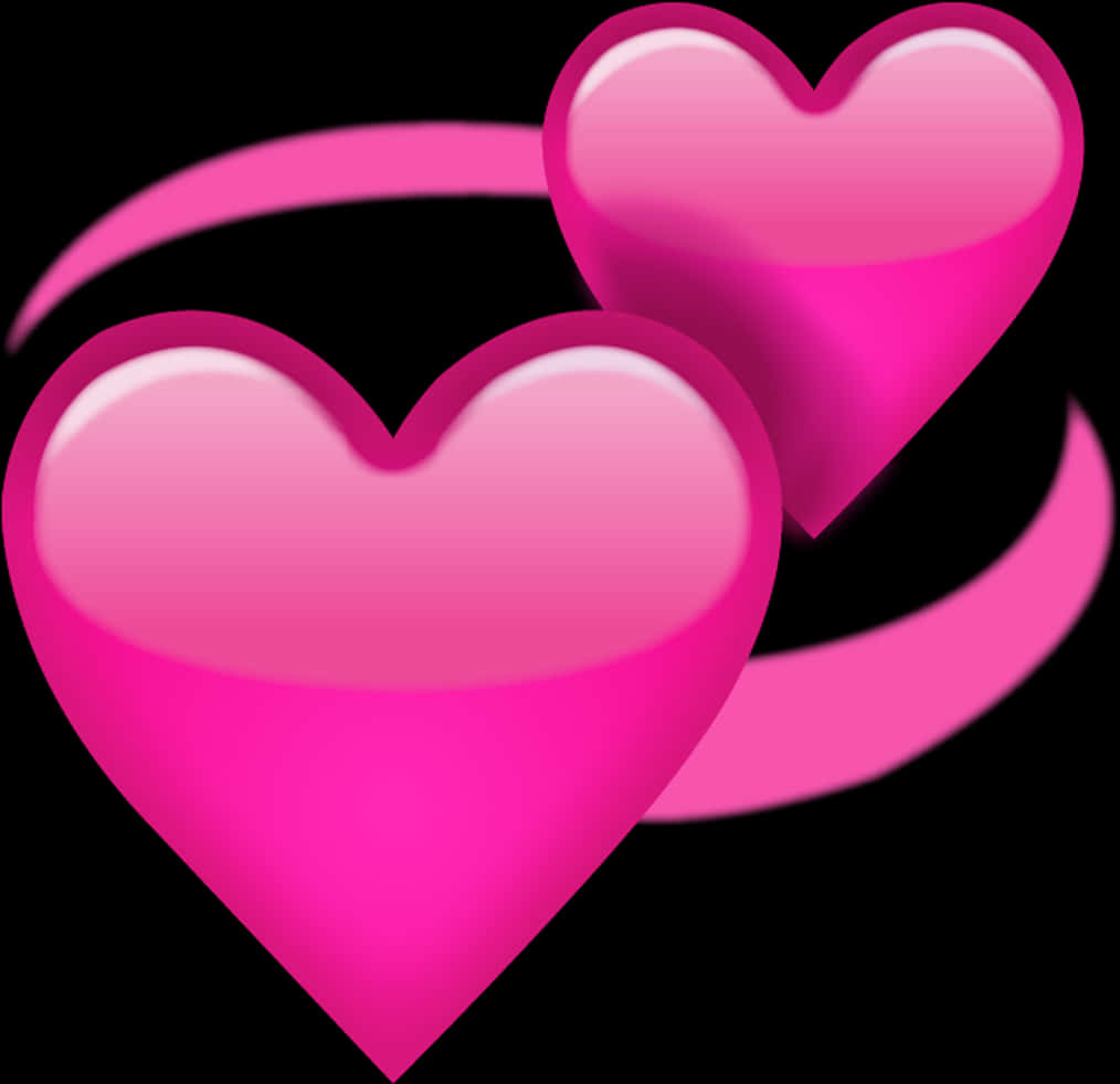 Pink Hearts Glowing Graphic PNG Image