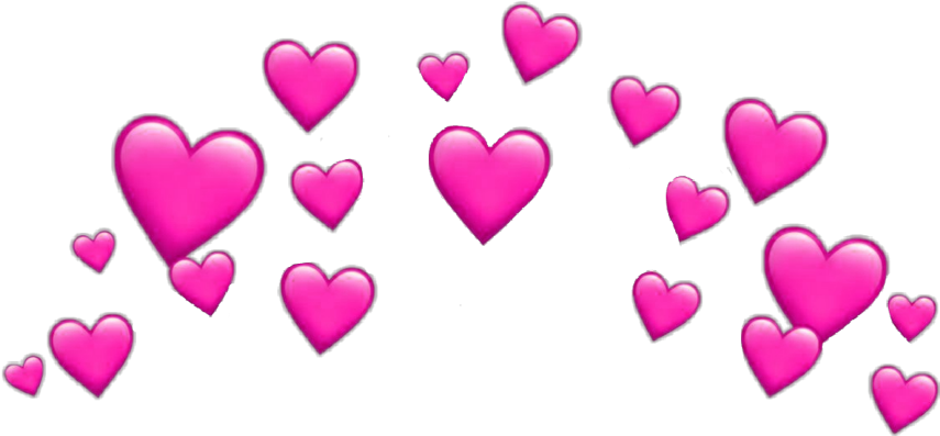 Pink Hearts Snapchat Sticker PNG Image