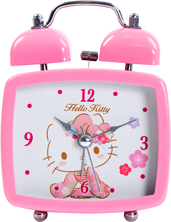 Pink Hello Kitty Alarm Clock PNG Image