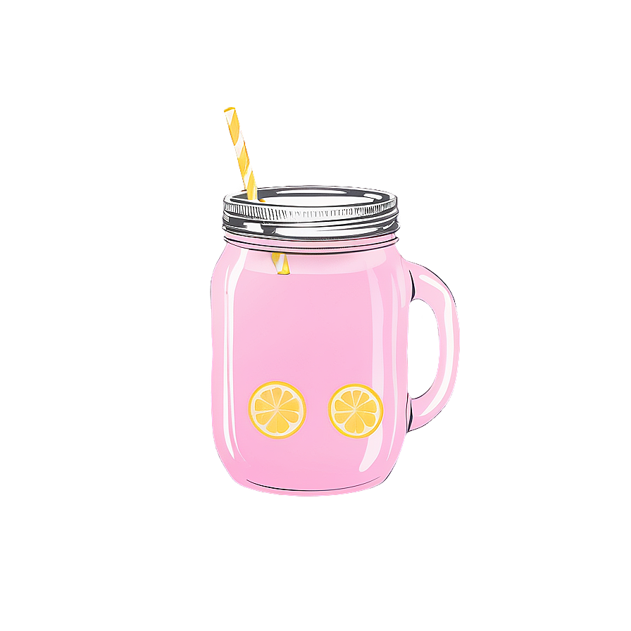 Pink Lemonade Mason Jar Serve Png Tap86 PNG Image