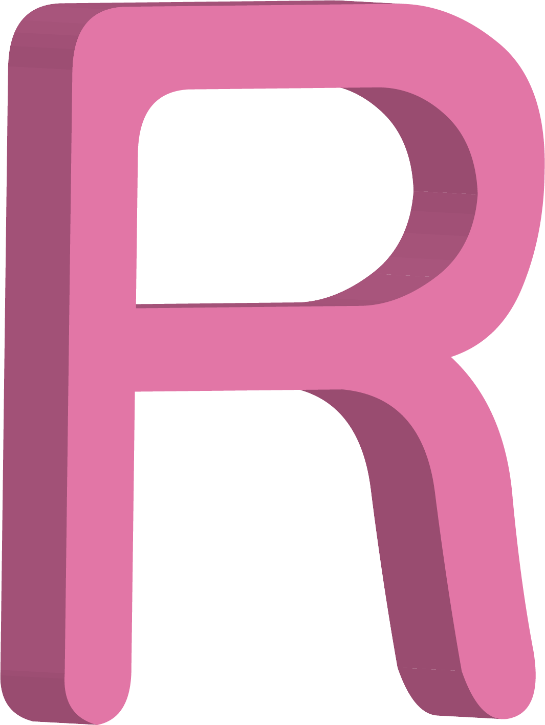 Pink Letter R Illustration PNG Image