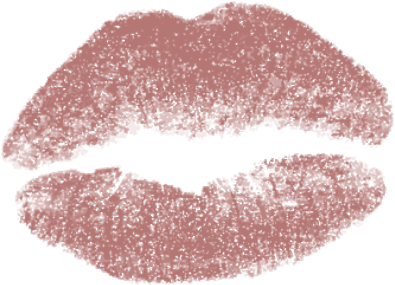 Pink Lips Arton Blue Background PNG Image