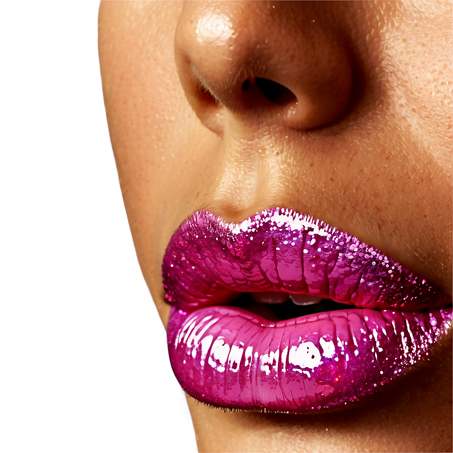 Pink Lips With Glitter Overlay Png Vfl PNG Image