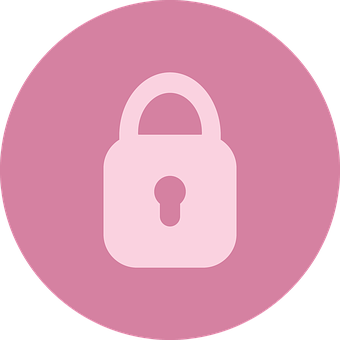 Pink Lock Icon PNG Image