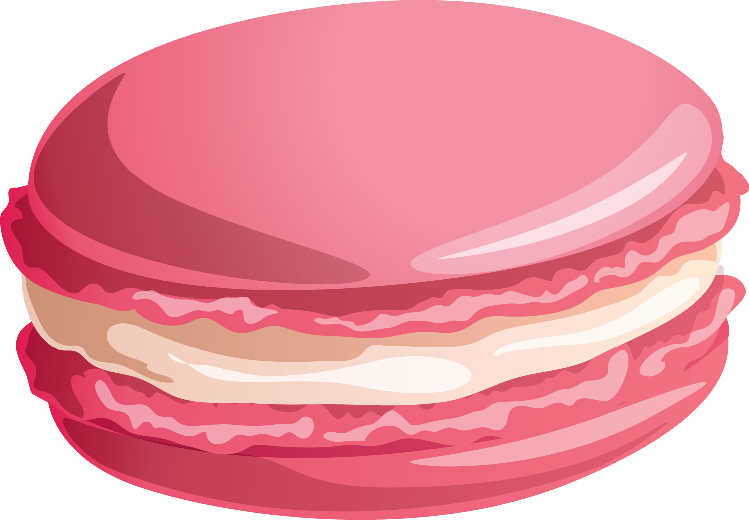 Pink Macaron Illustration PNG Image