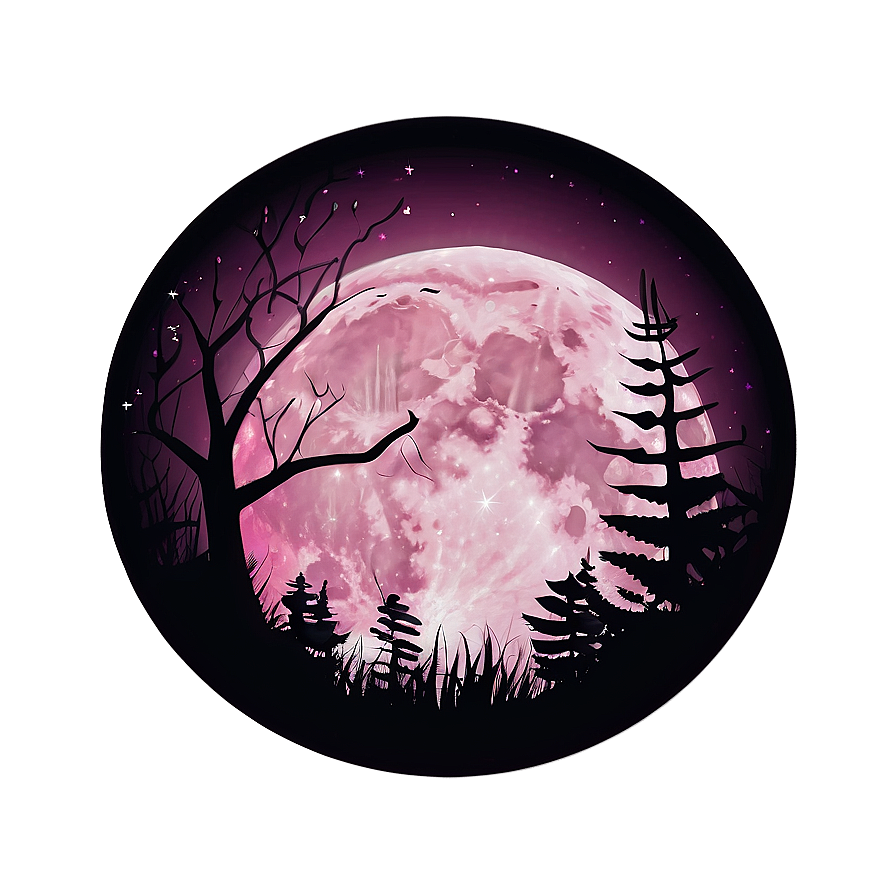 Pink Moon Illustration Png 06252024 PNG Image