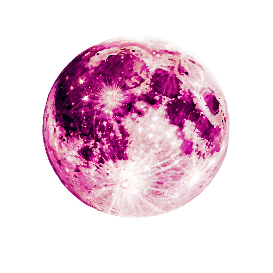 Pink Moon Illustration Png 38 PNG Image