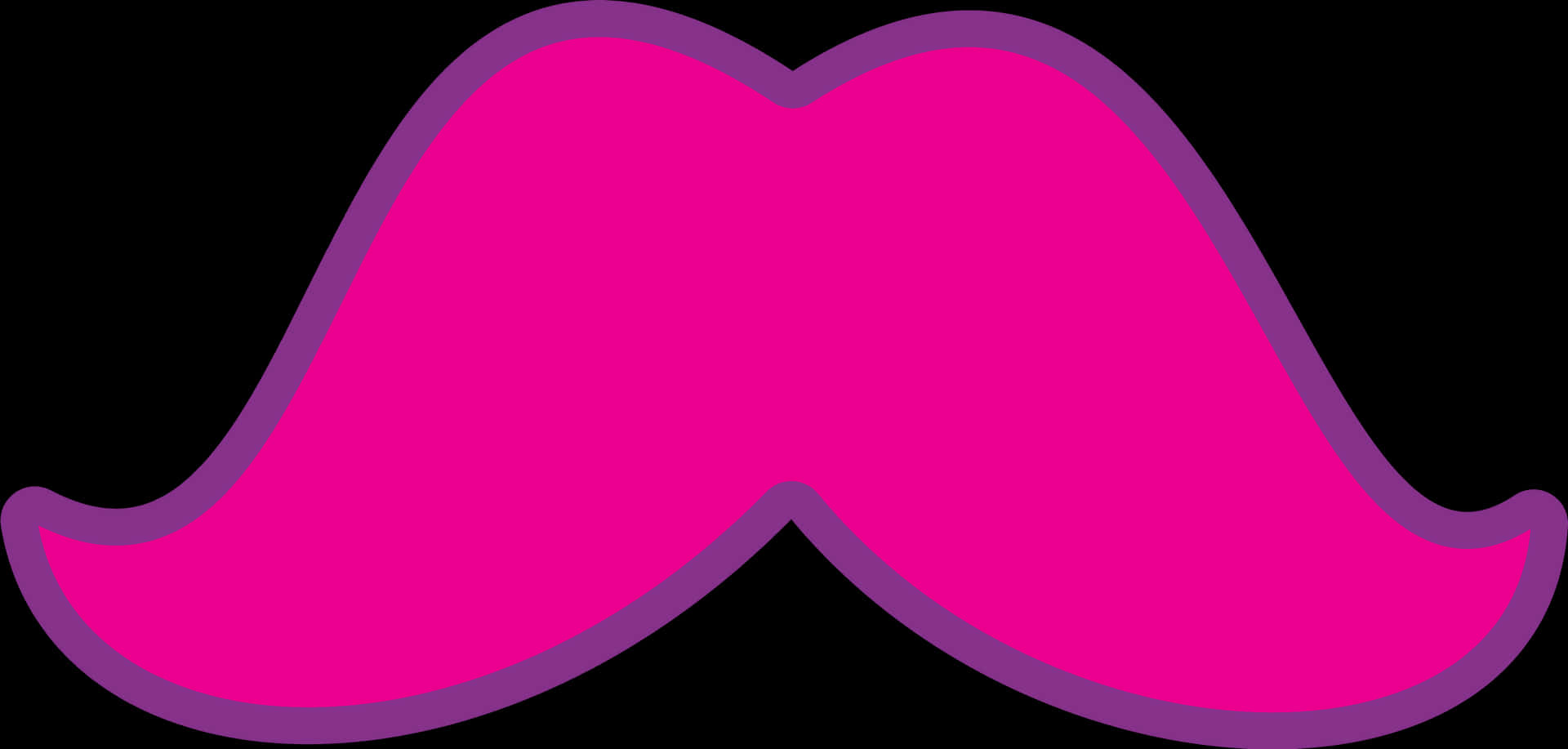 Pink Mustache Icon PNG Image