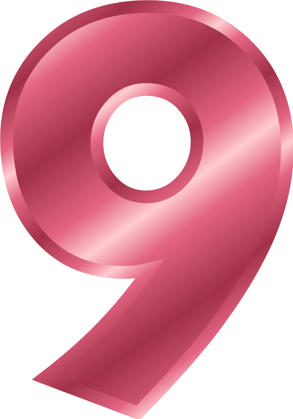 Pink Number9 Graphic PNG Image