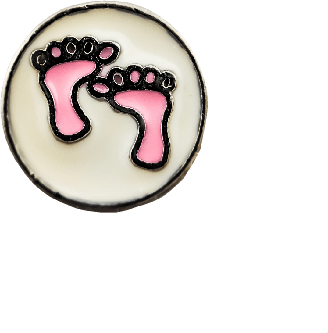 Pink Outlined Feet Pin PNG Image