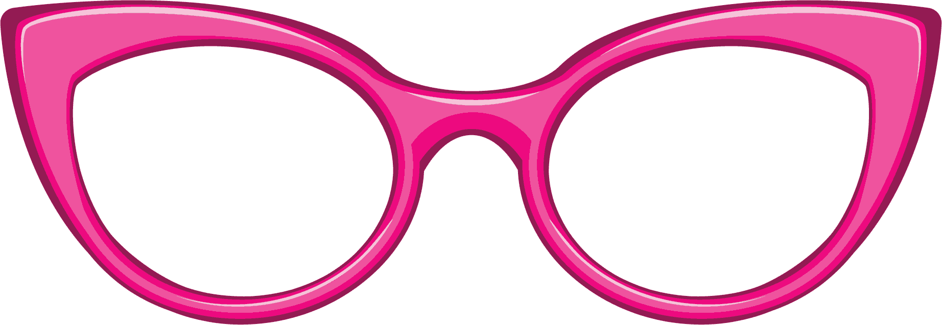 Pink Oversized Geek Glasses PNG Image