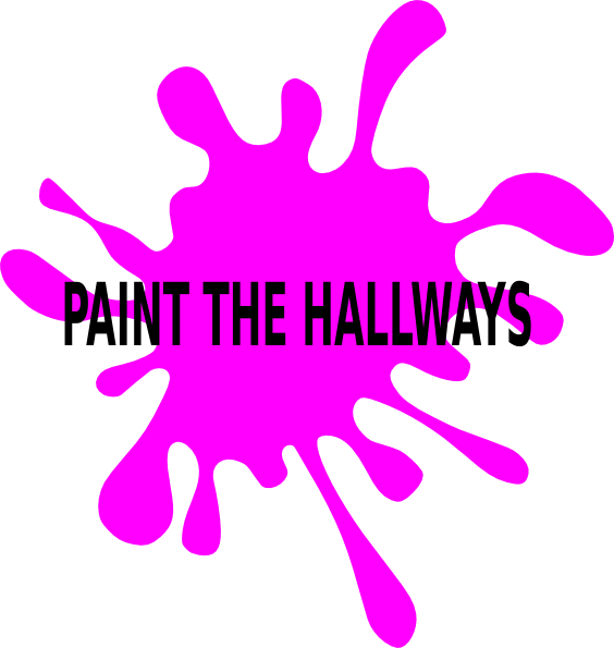 Pink Paint Splash Hallways Graphic PNG Image