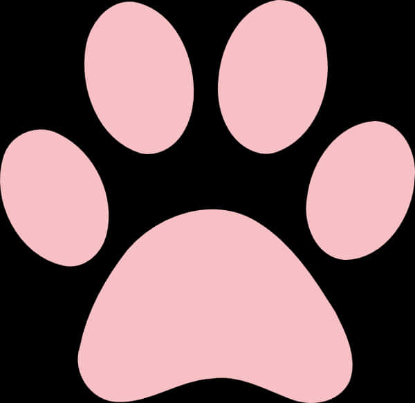 Pink Paw Print Black Background PNG Image