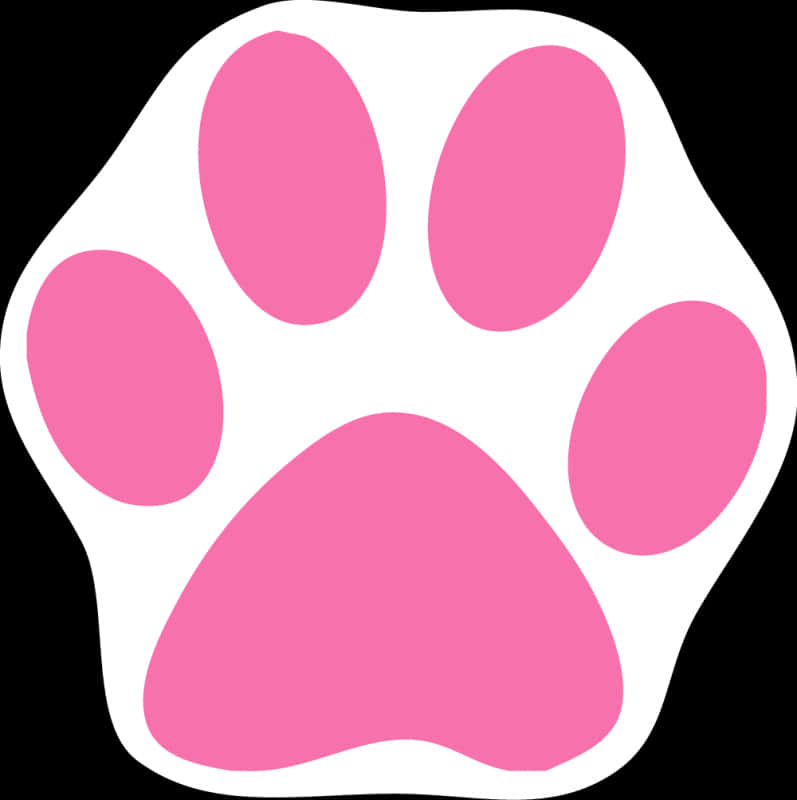 Pink Paw Print Graphic PNG Image