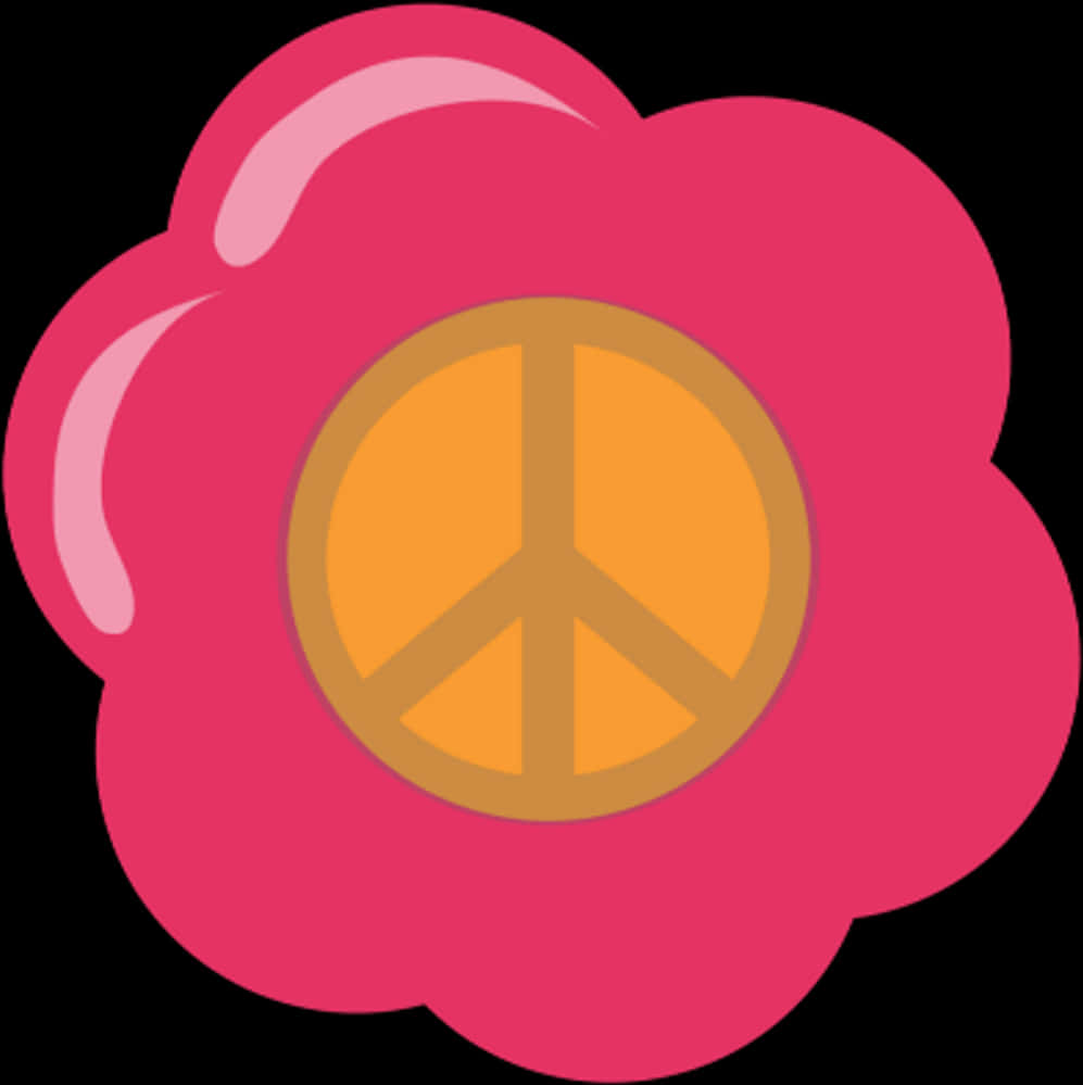 Pink Peace Flower Graphic PNG Image