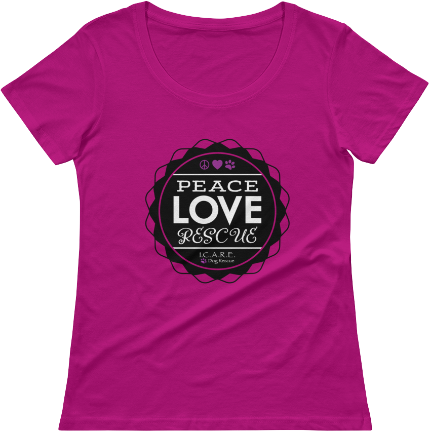 Pink Peace Love Rescue T Shirt PNG Image