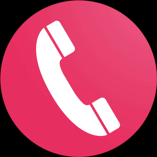 Pink Phone Icon PNG Image