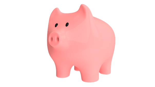 Pink Piggy Bank Isolated PNG Image