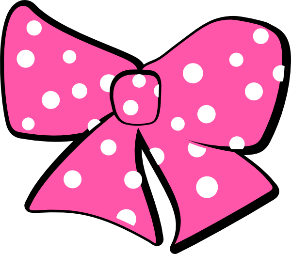 Pink Polka Dot Bow Illustration PNG Image