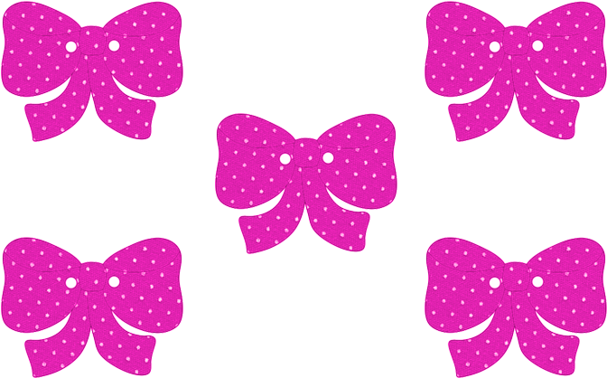 Pink Polka Dot Bows Pattern PNG Image