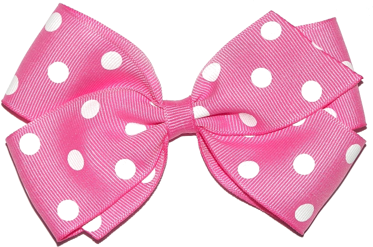 Pink Polka Dot Hair Bow PNG Image