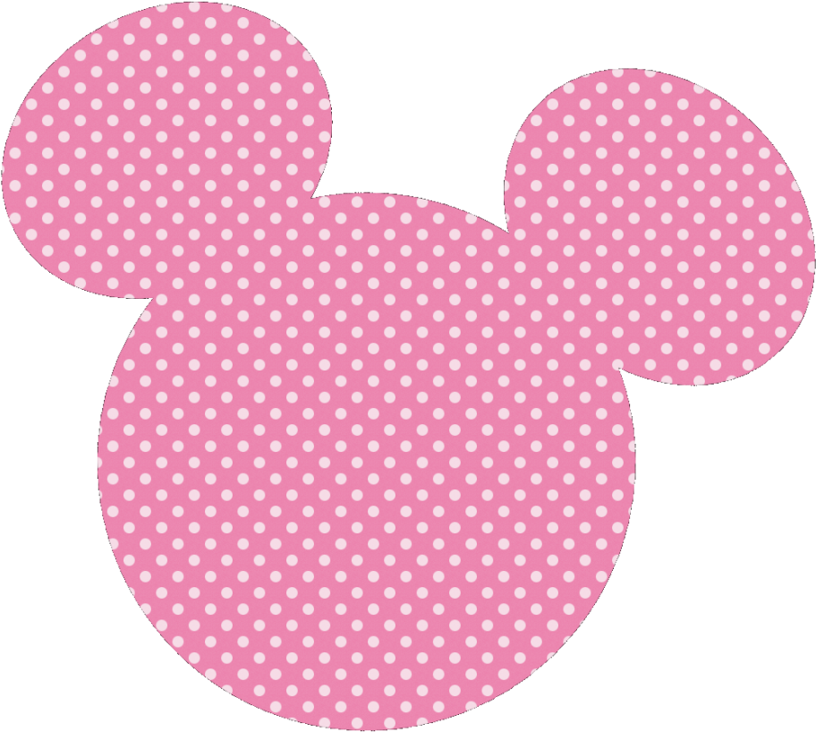 Pink Polka Dot Minnie Mouse Silhouette PNG Image