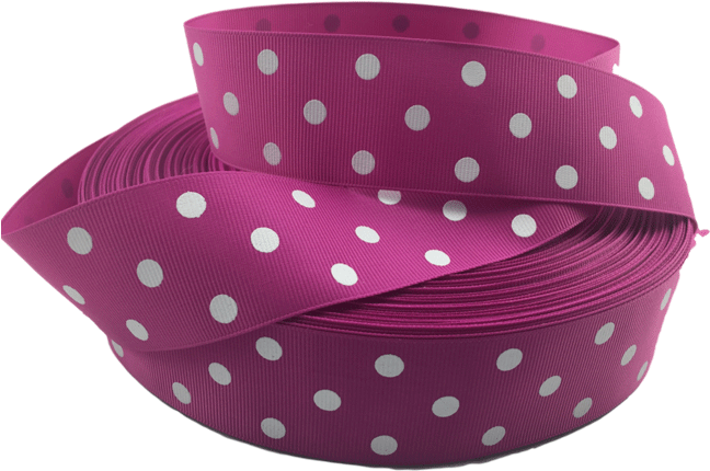 Pink Polka Dot Ribbon PNG Image