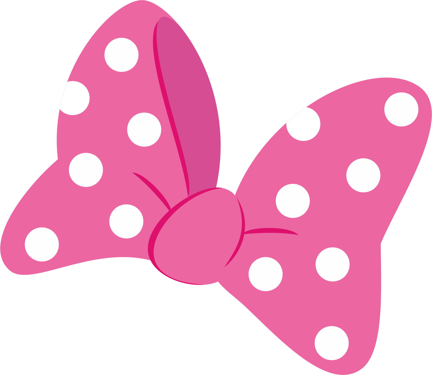 Pink Polka Dotted Bow Illustration PNG Image