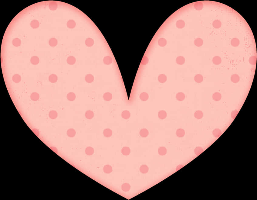 Pink Polka Dotted Heart PNG Image