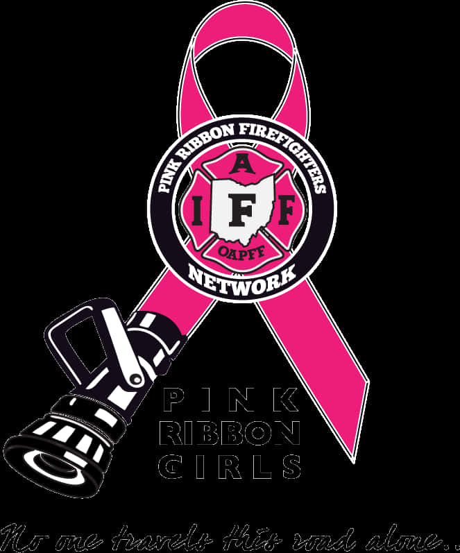 Pink Ribbon Firefighters Network Logo PNG Image