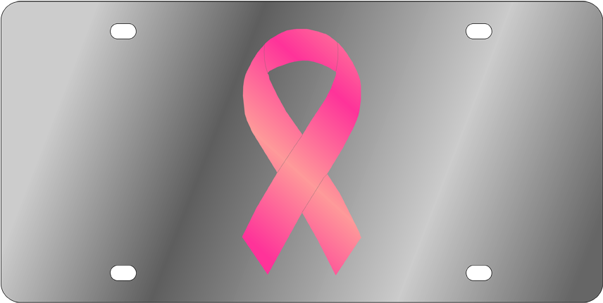 Pink Ribbon License Plate PNG Image