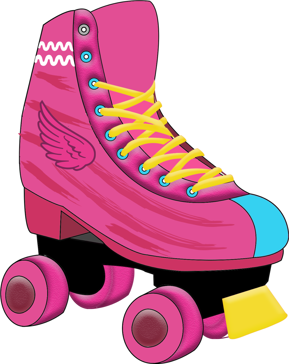 Pink Roller Skate Illustration PNG Image