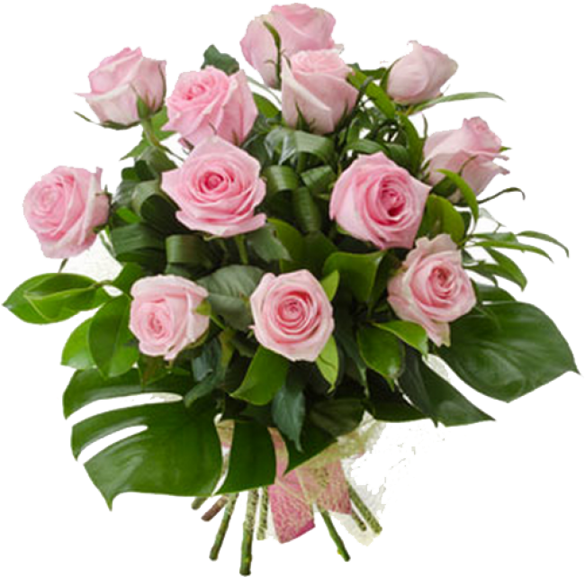 Pink Rose Bouquet Transparent Background PNG Image