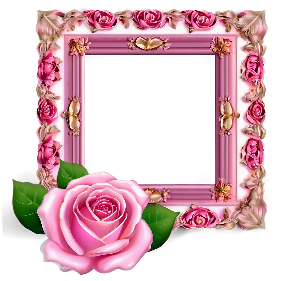 Pink Rose Frame Png Vqi PNG Image