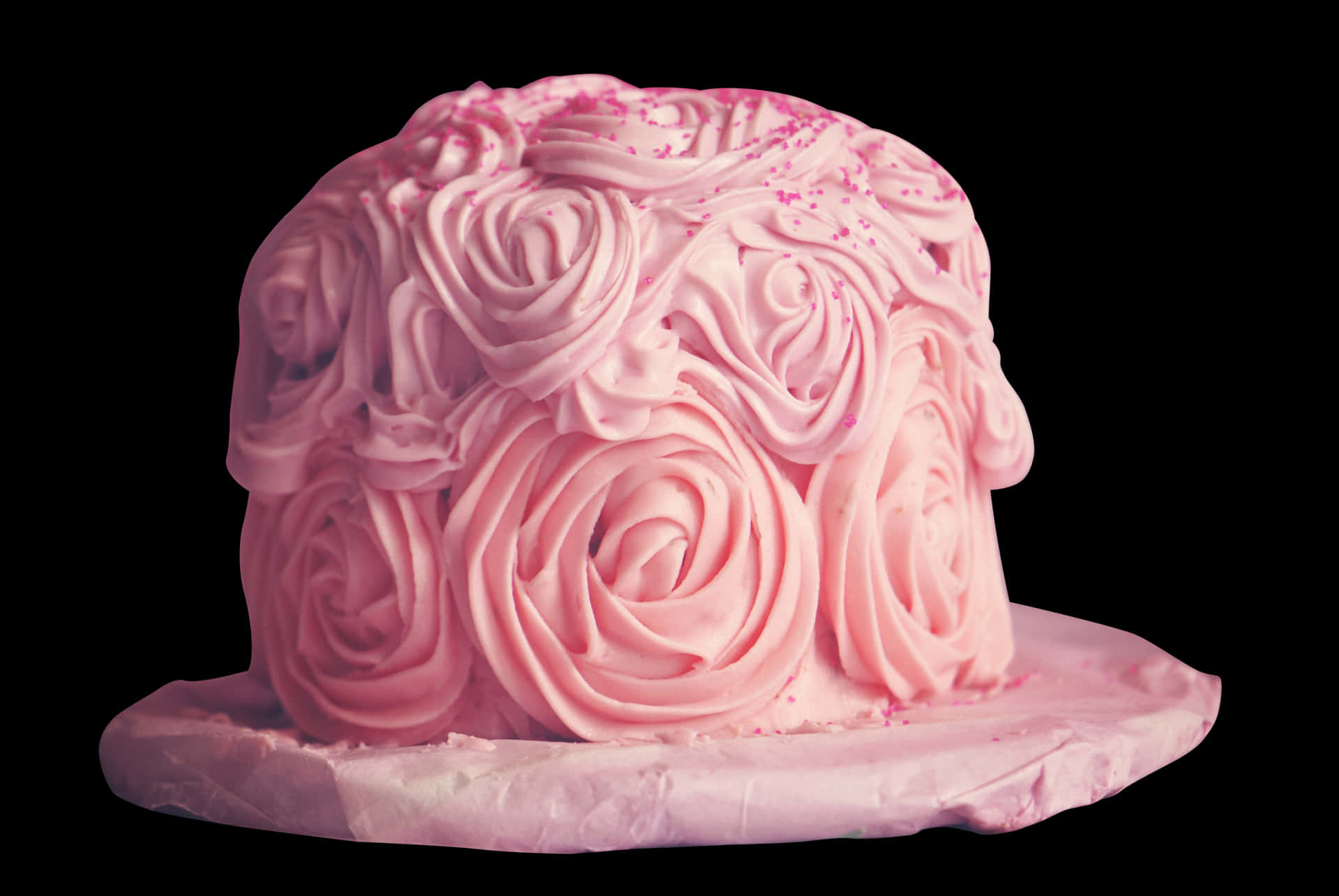 Pink Rose Frosting Cake PNG Image