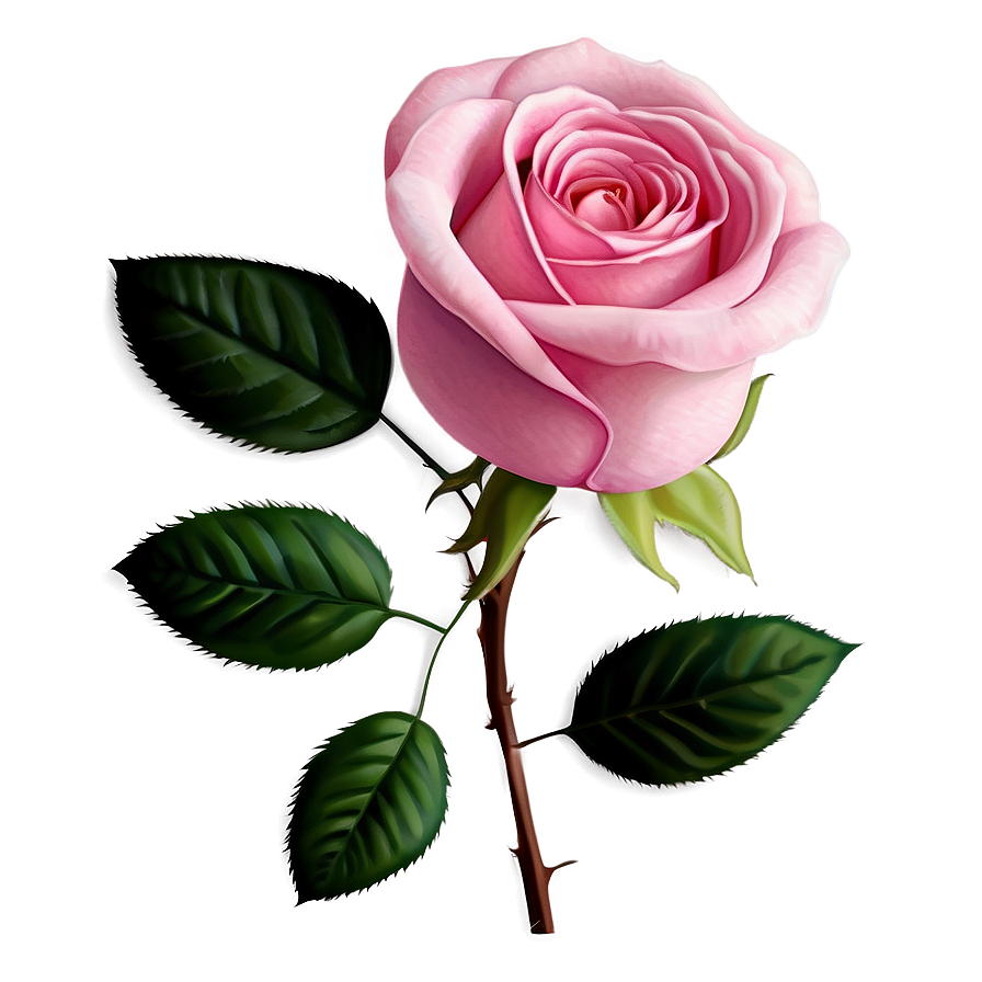 Pink Rose Illustration Png Qwp PNG Image