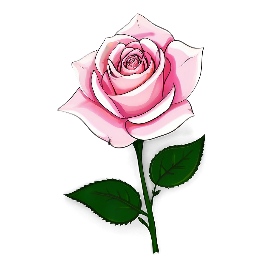 Pink Rose Sketch Png 05242024 PNG Image