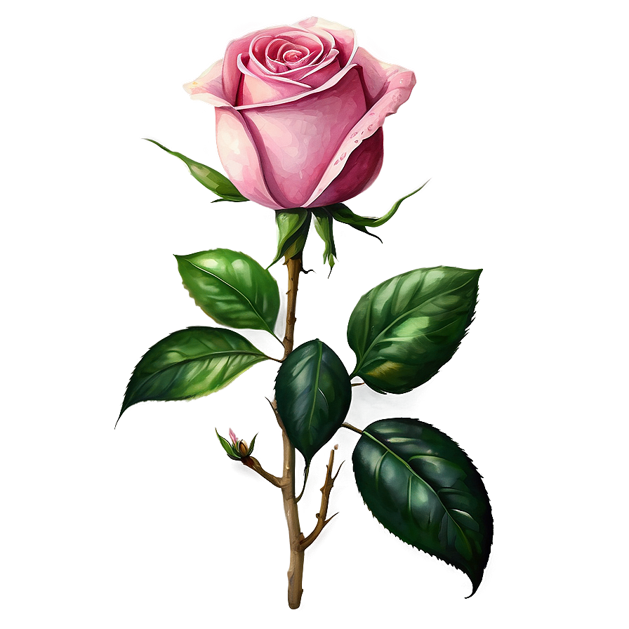 Pink Rose Watercolor Png Apr PNG Image