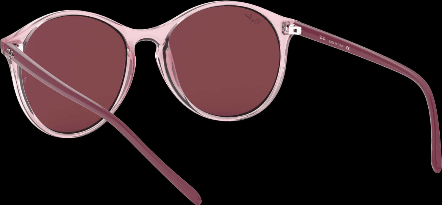 Pink Round Glasses Transparent Background PNG Image