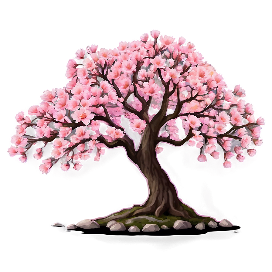 Pink Sakura Tree Landscape Png 06122024 PNG Image