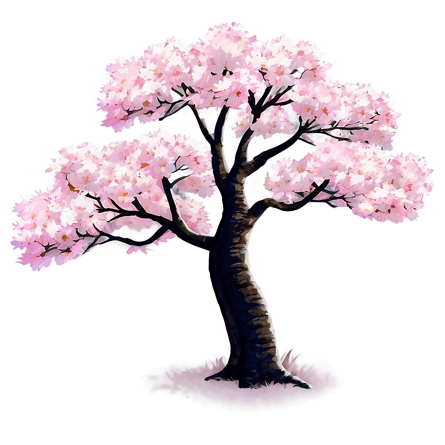 Pink Sakura Tree Landscape Png Qtn PNG Image